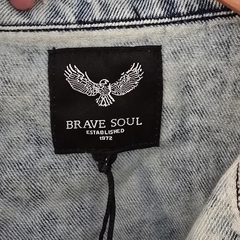 Brave Soul Unisex Jacket, NWT, Embroidered Back, Size Men's S/ Women's M, (0718) - Picture 10 of 15